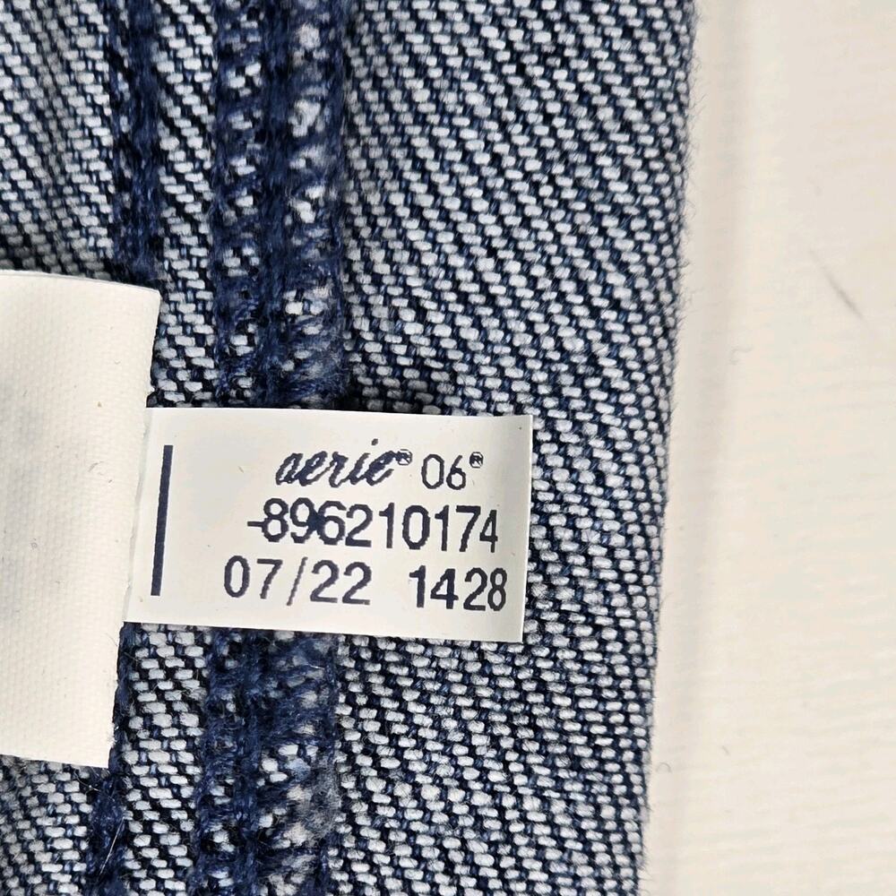 Aerie Denim Kick Flare Overalls Jumpsuit S Blue Wide Leg Adjustable Straps - Picture 12 of 16